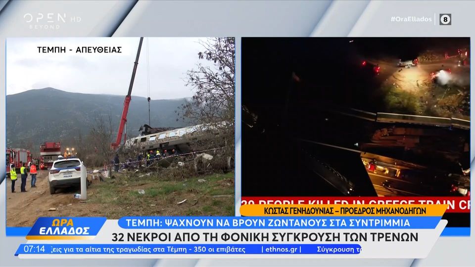 Σύγκρουση τρένων στα Τέμπη