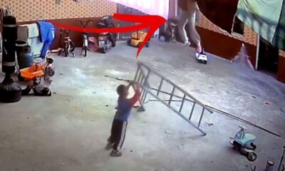 Μικρός ήρωας, γιαγιά, σκάλα, σωτηρία, ασφάλεια