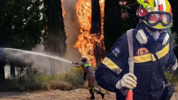 Η φωτιά στην Αλεξανδρούπολη συνεχίζει ακάθεκτη το καταστροφικό της έργο, με τις δυνάμεις της πυροσβεστικής να δίνουν άνιση μάχη με τις φλόγες