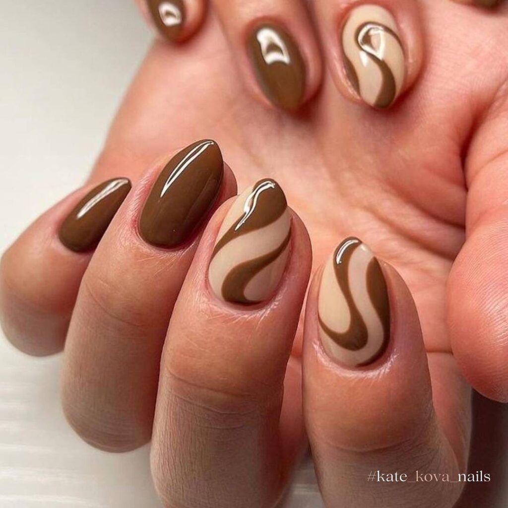 νύχια «Chocolate Milk nails»