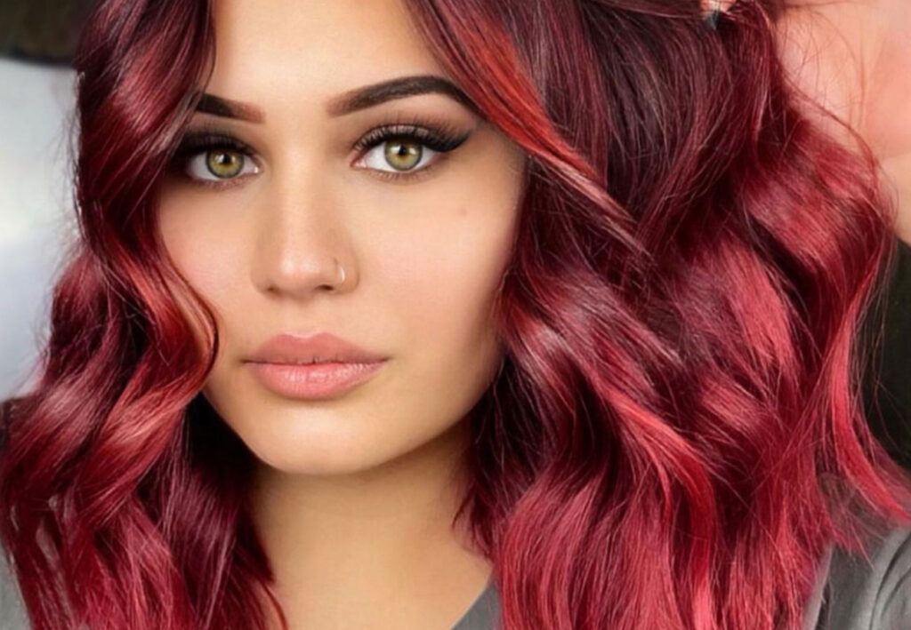 red balayage hair