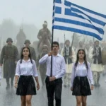 Η συγκλονιστική εικόνα του Παναγιώτη Πέττα – Οι μαθητές που παρέλασαν στη βροχή ενώ πίσω τους προχωρά η Ιστορία 13 panagiotis pettas eikona mathites vroxi