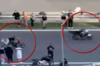 Η υψηλή γέφυρα Χαλκίδας με κίνηση οχημάτων