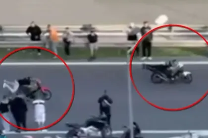 Η υψηλή γέφυρα Χαλκίδας με κίνηση οχημάτων