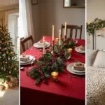 Ζεστά χριστουγεννιάτικα φωτάκια και διακόσμηση σε ήρεμο σπίτι