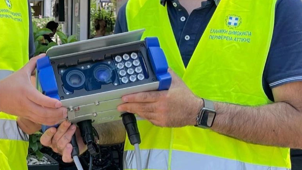 Έξυπνη κάμερα παρακολούθησης κυκλοφορίας σε δρόμο της Αττικής