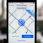 Οθόνη iPhone με ενεργοποιημένη την υπηρεσία Find My iPhone