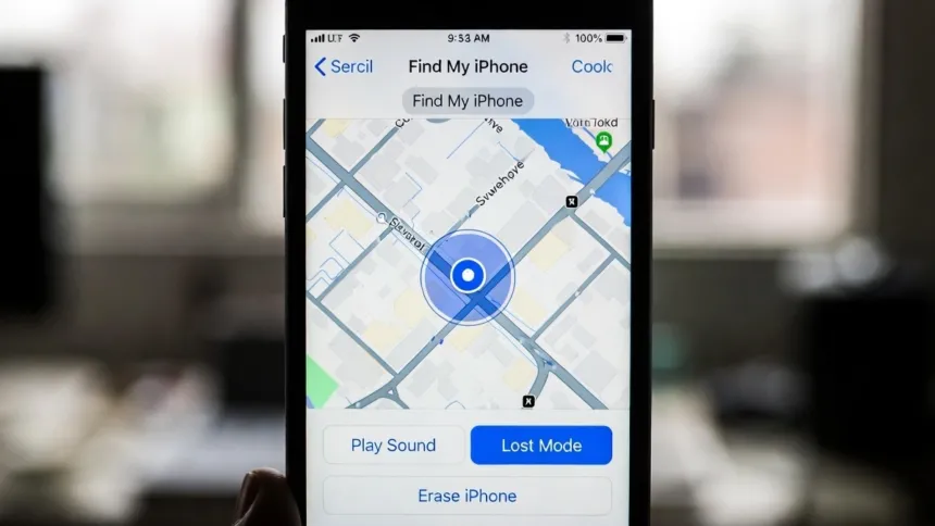 Οθόνη iPhone με ενεργοποιημένη την υπηρεσία Find My iPhone