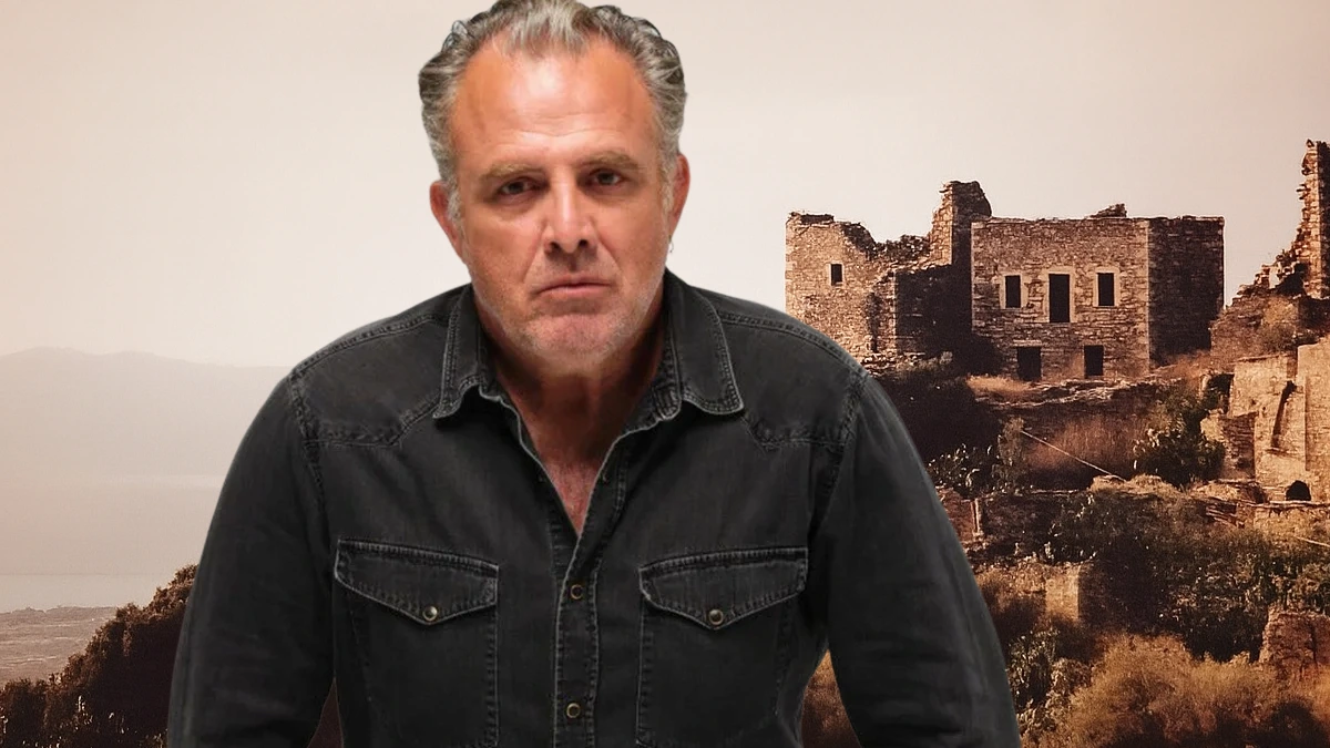 Ο Στάθης, η Ερωφίλη και ο Στέφανος σε δραματική στιγμή από τη «Γη της Ελιάς», με τη Μάνη να συγκλονίζεται από έγκλημα και αποκαλύψεις.