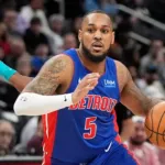 Ο Μόντε Μόρις με τη φανέλα των Detroit Pistons, η νέα μεταγραφή του Ολυμπιακού.
