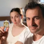 Ζευγάρι συζητά με χιούμορ στο σπίτι για ολυμπιακά προφυλακτικά και μετάλλια