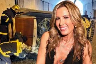 Το κατεστραμμένο αυτοκίνητο της Πηγής Δεβετζή στο τροχαίο στην Εγνατία Οδό