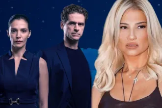 Η Φαίη Σκορδά σε σκηνή από τη σειρά Μια νύχτα μόνο