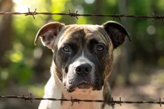 Πιτμπουλ πίσω απο συρματόπλεγμα