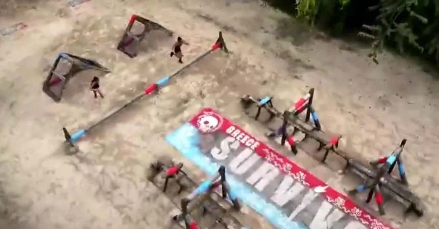 φωτογραφία δράσης από τον στίβο μάχης με παίκτη των Αθηναίων να βρίσκεται ένα βήμα πριν τον τελικό στόχο ή να πανηγυρίζει με ένταση