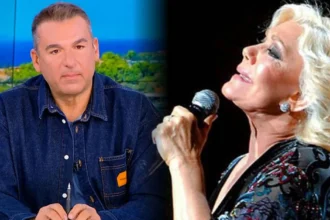 Ο παρουσιαστής Γιώργος Λιάγκας στο τηλεοπτικό πλατό της εκπομπής του στον ΑΝΤ1 σε έντονο ύφος