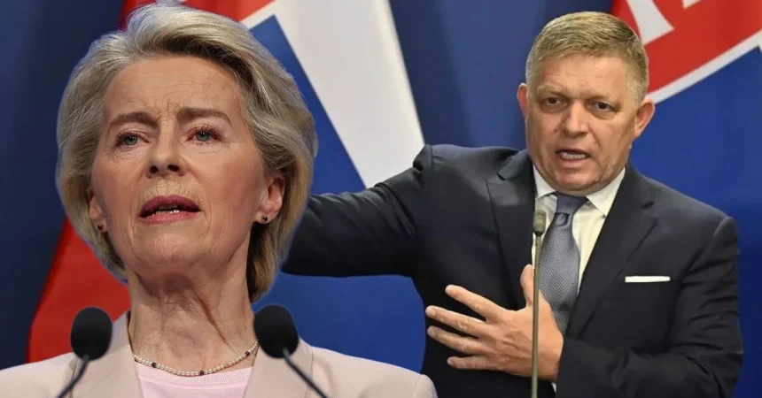 Ο Σλοβάκος πρωθυπουργός Ρόμπερτ Φίτσο με αυστηρό ύφος απέναντι στην πρόεδρο της Κομισιόν, Ούρσουλα φον ντερ Λάιεν