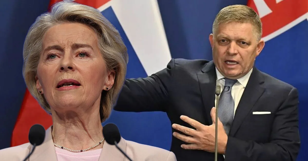 Ο Σλοβάκος πρωθυπουργός Ρόμπερτ Φίτσο με αυστηρό ύφος απέναντι στην πρόεδρο της Κομισιόν, Ούρσουλα φον ντερ Λάιεν