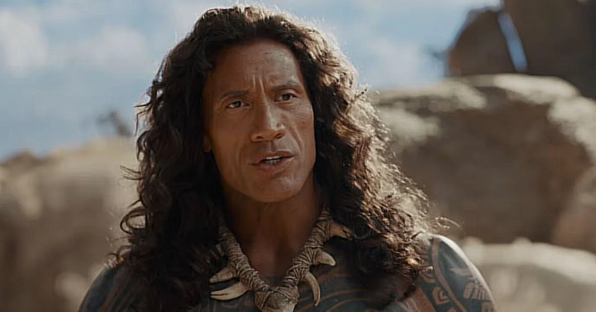 Ο Ντουέιν Τζόνσον ως Μάουι στην Βαϊάνα