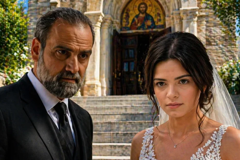 Ο Παύλος συνοδεύει τη Δώρα στην εκκλησία, ενώ σε άλλο πλάνο ο Σωτήρης φαίνεται απελπισμένος στα νέα επεισόδια της σειράς Άγιος Έρωτας.