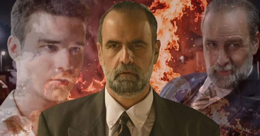 Ο Παύλος Μαρκόπουλος χαμογελά σκοτεινά, έχοντας καταφέρει να παγιδεύσει τον Αργύρη στα νέα επεισόδια της σειράς Άγιος Έρωτας.