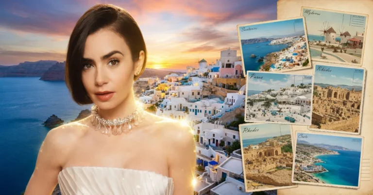 Η ηθοποιός Lily Collins ως Emily Cooper σε σκηνή της σειράς Emily in Paris, ετοιμάζοντας βαλίτσες για τα νέα γυρίσματα στην Ελλάδα και το Μονακό.