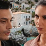 Ο Μανώλης κοιτάζει τρυφερά την Αμαλία κατά την εξομολόγησή του, ενώ η Βασιλική στέκεται σοκαρισμένη στη Γερμανία σε σκηνές από τη σειρά Η Γη της Ελιάς.