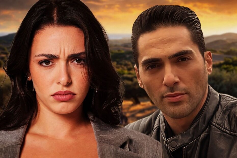 Η Αριάδνη σε μια δραματική σκηνή ρήξης με τον Κουράκο, τη στιγμή που μαθαίνει την αλήθεια για την Ισμήνη στη σειρά Η Γη της Ελιάς.