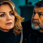 Η Αθηνά με έντονο ύφος μαζεύει τα πράγματά της για να φύγει, ενώ σε άλλο πλάνο η Μαρία χαμογελά κοιτώντας το εντυπωσιακό της μονόπετρο στη σειρά Η Γη της Ελιάς.