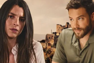 Η Ισμήνη και ο Μιχάλης σε μια στιγμή τρυφερότητας στα νέα επεισόδια της σειράς Η Γη της Ελιάς, αφήνοντας πίσω τις παλιές τους κόντρες.