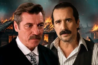 Οι φλόγες τυλίγουν τα σπίτια στον προσφυγικό μαχαλά, ενώ στο άλλο κάδρο η Μελίνα και ο Χατζημήτρος βρίσκονται στην εκκλησία, στα νέα επεισόδια του Grand Hotel.