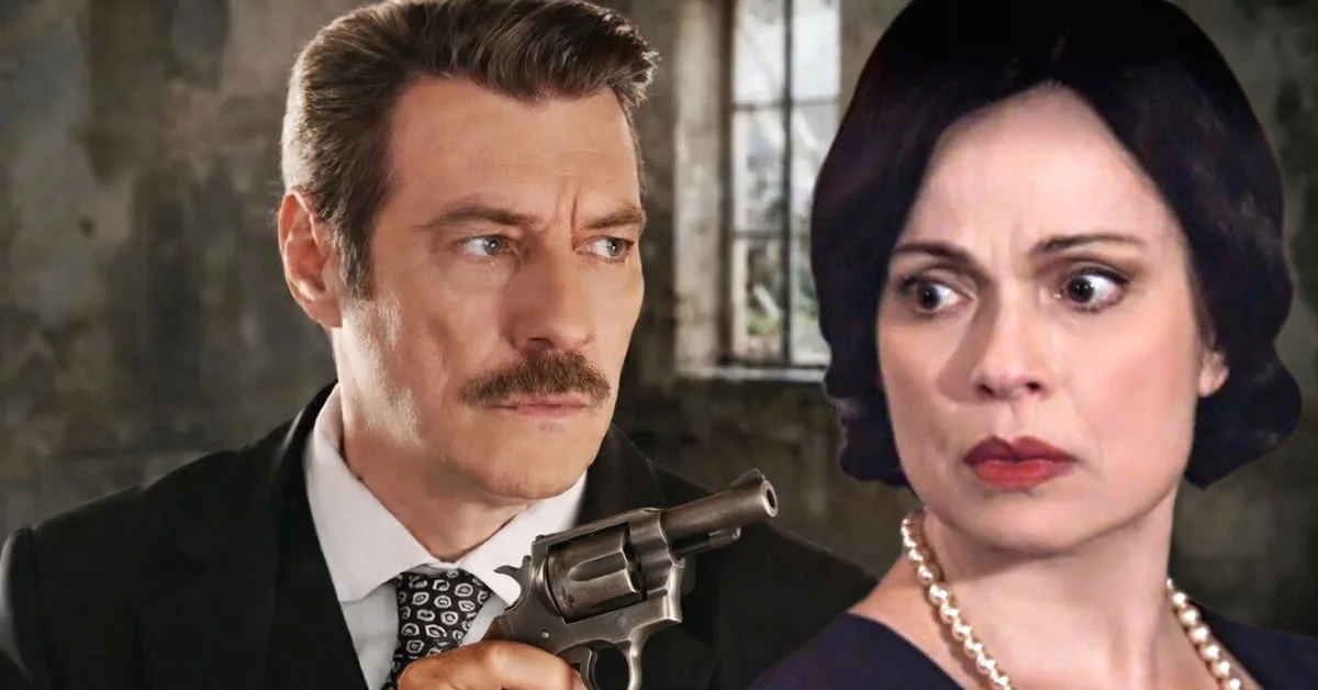 Ο Γεράσιμος σημαδεύει την τρομοκρατημένη Κυβέλη με ένα όπλο, στα νέα δραματικά επεισόδια της σειράς Grand Hotel του ΑΝΤ1.