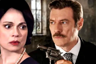 Ο Γεράσιμος σημαδεύει την τρομοκρατημένη Κυβέλη με ένα όπλο, στα νέα δραματικά επεισόδια της σειράς Grand Hotel του ΑΝΤ1.