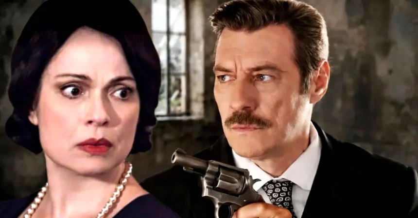 Ο Γεράσιμος σημαδεύει την τρομοκρατημένη Κυβέλη με ένα όπλο, στα νέα δραματικά επεισόδια της σειράς Grand Hotel του ΑΝΤ1.