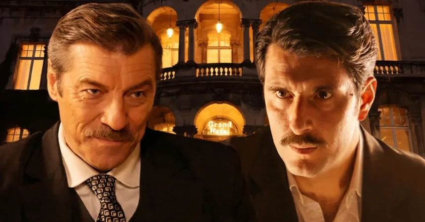 Ο Ρήγας με χειροπέδες μέσα στο κελί, αντιμέτωπος με την οργή του Χατζημήτρου στα νέα δραματικά επεισόδια της σειράς Grand Hotel.