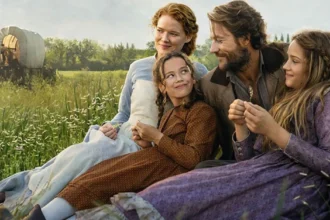 Η Άλις Χάλσεϊ και ο Λουκ Μπρέισι ως Λόρα και Τσαρλς Ίνγκαλς, ατενίζοντας την πεδιάδα στο πρώτο επίσημο teaser trailer της σειράς "Το μικρό σπίτι στο λιβάδι" στο Netflix.