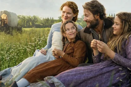 Η Άλις Χάλσεϊ και ο Λουκ Μπρέισι ως Λόρα και Τσαρλς Ίνγκαλς, ατενίζοντας την πεδιάδα στο πρώτο επίσημο teaser trailer της σειράς "Το μικρό σπίτι στο λιβάδι" στο Netflix.