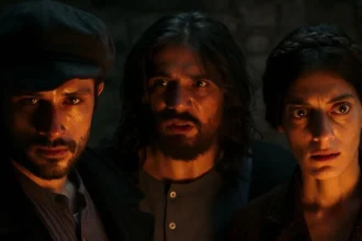 Σκοτεινό πλάνο από τη σειρά εποχής "Οι Αθώοι", συμβολίζοντας τη νύχτα του φόνου και τη μετωπική σύγκρουση ανάμεσα στον Αράθυμο και τον Γιάννο.