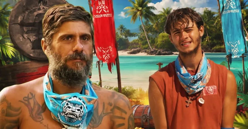 Η ομάδα των Επαρχιωτών (Μπλε) πανηγυρίζει την 1η ασυλία στον στίβο μάχης του Survivor 2026.