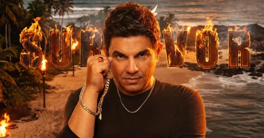 Ο τραγουδιστής Νίκος Κουρκούλης χαμογελαστός, έτοιμος για την εμφάνισή του στο Πάρτι της Ένωσης του Survivor 2026 στον Άγιο Δομίνικο.