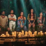 Οι παίκτες στο Συμβούλιο του Νησιού του Survivor 2026 κατά την ανακοίνωση του 4ου υποψηφίου