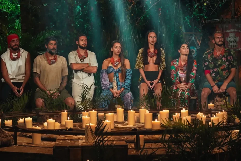 Οι παίκτες στο Συμβούλιο του Νησιού του Survivor 2026 κατά την ανακοίνωση του 4ου υποψηφίου