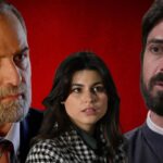 Ο Παύλος και η Χλόη σε σκηνή έντασης από τη σειρά Άγιος Έρωτας.