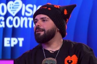 Ο Akylas κατά τη διάρκεια της πρώτης πρόβας της Ελλάδας στη σκηνή της Eurovision 2026.