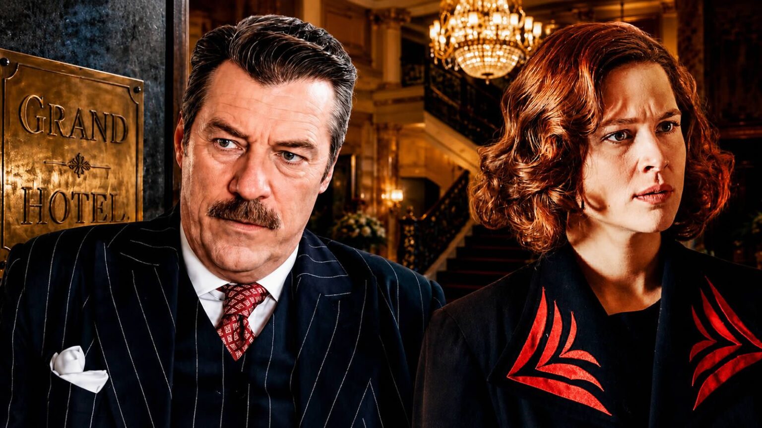 Σκηνή από το «Grand Hotel» του Mega με τους κεντρικούς χαρακτήρες της σειράς