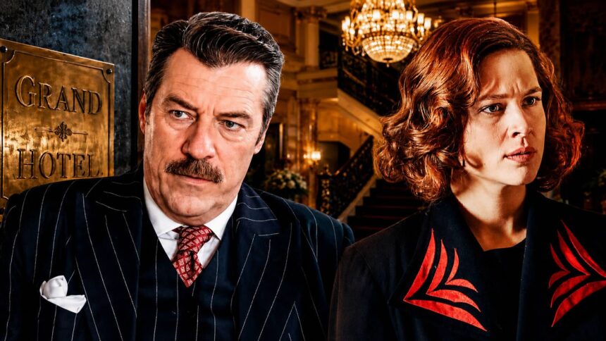 Σκηνή από το «Grand Hotel» του Mega με τους κεντρικούς χαρακτήρες της σειράς
