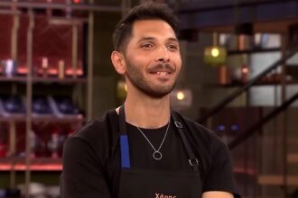 Ο Χάρης Τζαν μπροστά στους κριτές του MasterChef 10 λίγο πριν ανακοινωθεί η αποχώρησή του.