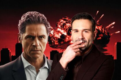 Ο Οδυσσέας θρηνεί τον θάνατο της μητέρας του Κατερίνης στη σειρά Μία νύχτα μόνο.