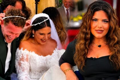 Η Δανάη Μπάρκα και ο Φάνης Μπότσης μετά τον γάμο τους