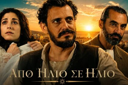 Σκηνή από τη σειρά «Από Ήλιο σε Ήλιο» της ΕΡΤ1 με την Ανδρομέδα και τον συνδικαλιστή